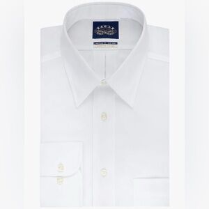 Eagle Men's Non Iron Stretch Collar Regular Fit White Dress Shirt 18.5 34-35
